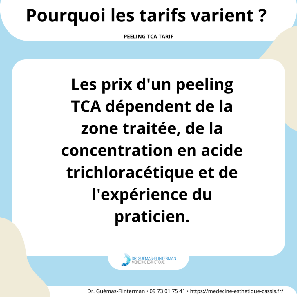 tarifs varient peeling tca